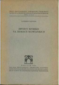 Importy rzymskie na ziemiach słowiańskich 1949r