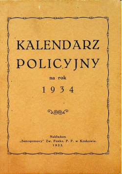 Kalendarz policyjny na rok 1934 1933r