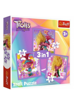 Puzzle 3w1 Poznaj wesołe Trolle TREFL