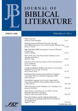 Journal of Biblical Literature, Spring 2008