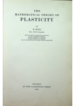The mathematical theory of plasticity 1950 r.