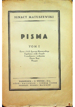 Matuszewski pisma tom I 1925 r.