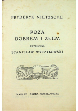Poza dobrem i złem reprint z 1904 r.
