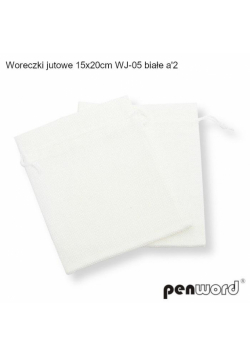 Woreczki jutowe białe 20x15cm 2szt
