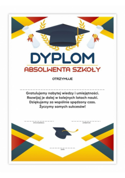 Dyplom A4 absolwenta szkoły - Uroczystość 30szt