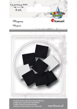 Magnesy samoprzylene kwadratowe 12,4x12,4mm 8szt