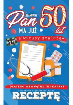 Karnet Urodzinowy z receptą 50