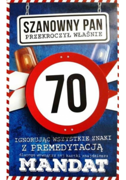 Karnet Urodziny 70 męskie JCX - 017