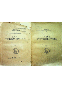 Pisma estetyczno krytyczne tom 1 i 2 1934 r.