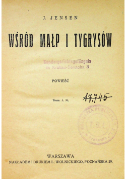 Wśród małp i tygrysów 1925r