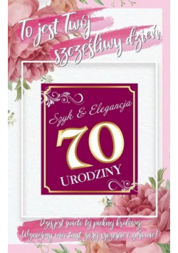 Karnet Urodziny 70 damskie + naklejka 2K - 006