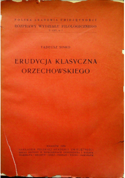 Erudycja Klasyczna Orzechowskiego 1939 r.