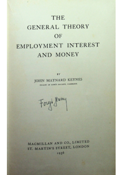 The general Theory of employment interest and money 1936 r.