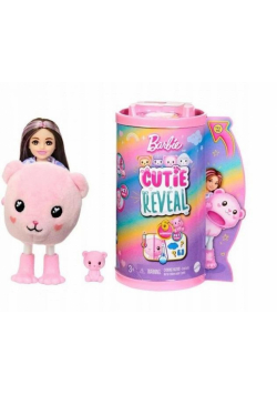 Barbie Cutie Reveal Chelsea Miś różowy HKR19