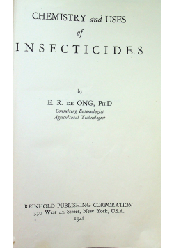 Chemistry and uses of Insecticides