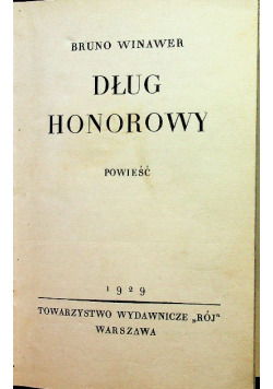 Dług honorowy 1929 r