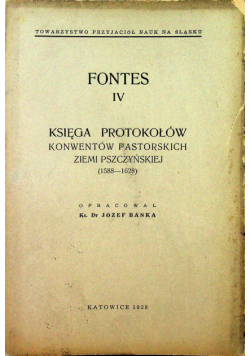 Księga protokołów konwentów pastorskich ziemi Pszczyńskiej 1938 r