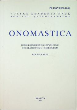 Onomastica Rocznik XLVI