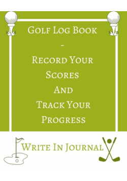 Golf Log Book - Record Your Scores And Track Your Progress - Write In Journal - Green White Field - Abstract Geometric