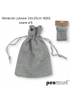 Woreczki jutowe szare 10x15cm 6szt