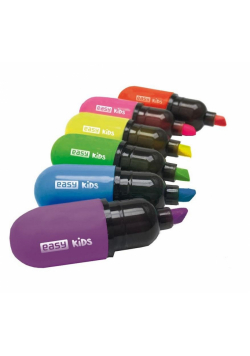 Zakreślacz Flash Mini Neon 6 kolorów EASY