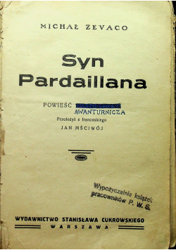 Syn Pardaillana ok 1930 r