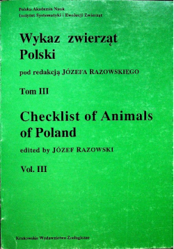 Wykaz zwierząt Polski tom II