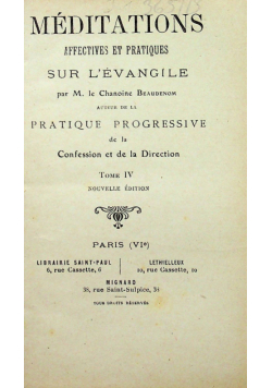 Meditations Tome IV 1918 r.