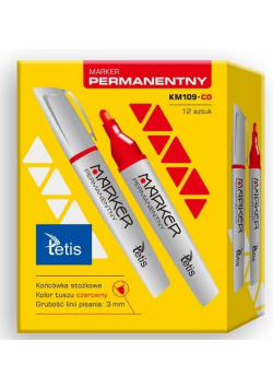Marker permanentny czerwony KM109-CO (12szt)