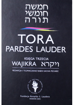 Tora Pardes Lauder księga trzecia Wajikra