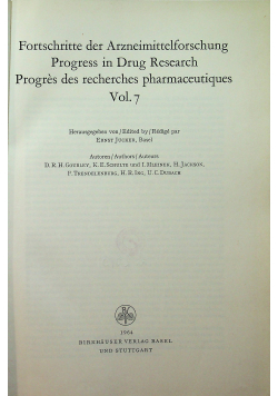 Progress in drug research 7