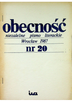 Obecność niezależne pismo literackie nr 20