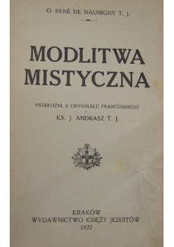 Modlitwa mistyczna, 1922r.