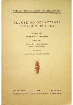 Klucze do oznaczania owadów Polski Część XIX Chrząszcze Coleoptera Zeszyt 24 e
