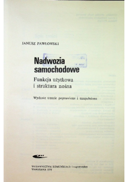 Nadwozia samochodowe Funkcja użytkowa i struktura nośna