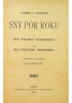 Sny pór roku tom I i II 1902 r