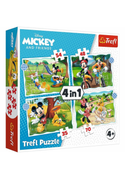 Puzzle 4w1 Fajny dzień Mickiego TREFL