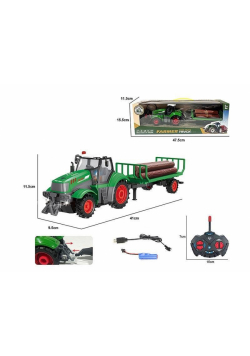 Traktor z przyczepą na radio