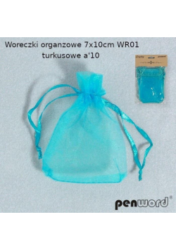 Woreczki organzowe turkusowe 7x10cm 10szt