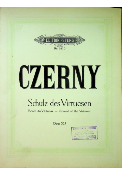 Czerny  Schule Des Virtuosen