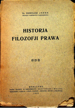 Historia Filozofii Prawa 1923