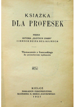 Książka dla profesek 1927 r
