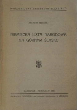 Niemiecka lista narodowa na Górnym Śląsku 1946 r.