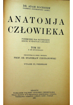 Anatomja człowieka tom III 1921 r.