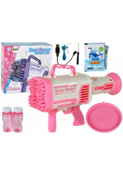 Pistolet do baniek mydlanych elektryczny różowy
