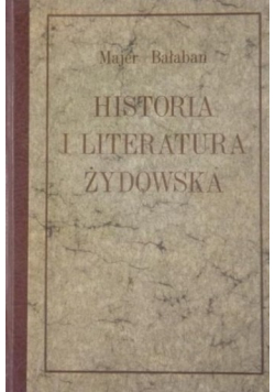 Historia i literatura żydowska Tom I Reprint