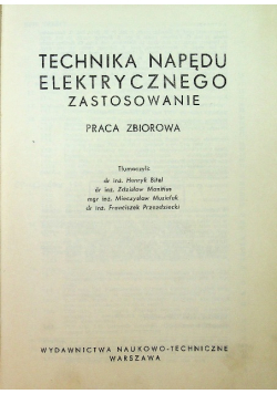 Technika napędu elektrycznego Zastosowanie