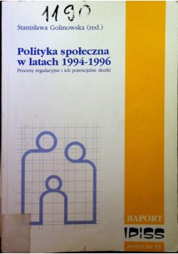 Polityka społeczna w latach 1994-1996, zeszyt nr 11
