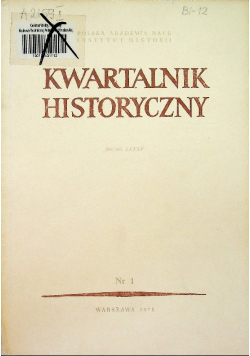 Kwartalnik historyczny Rocznik LXXXV Nr 1
