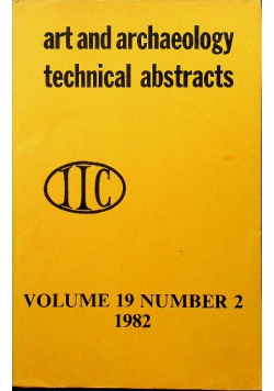 Art and archaeology technical abstracts vol 19 number 2